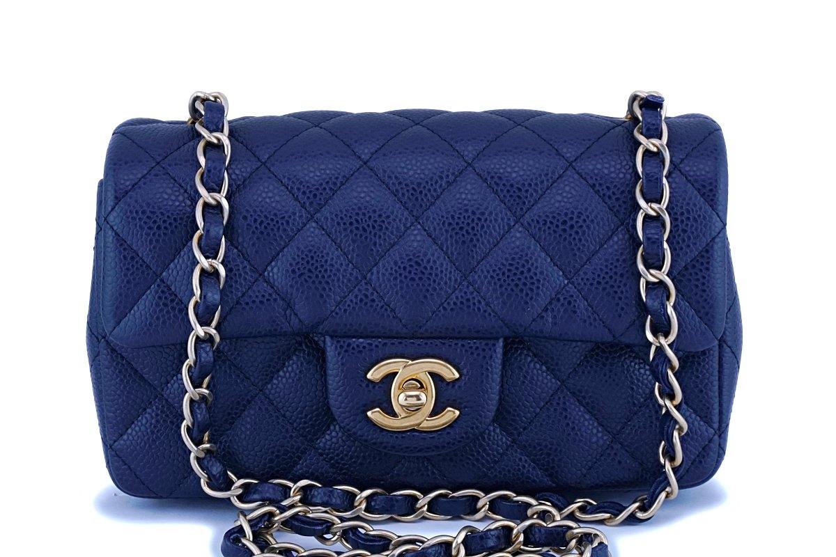 NIB 19C Chanel Lt Turquoise Blue Caviar Medium Classic Double Flap Bag –  Boutique Patina