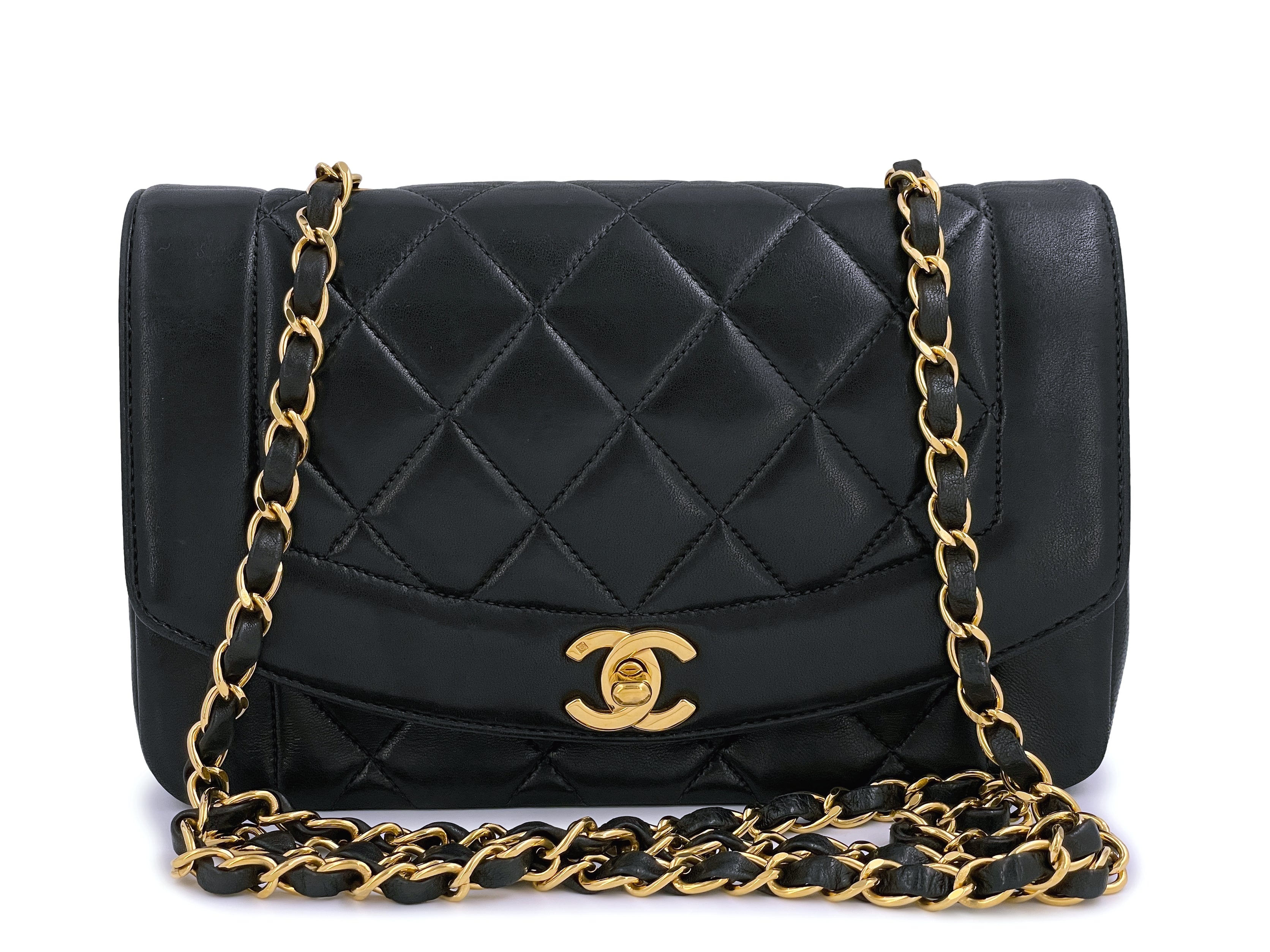 Chanel 1994 Vintage Small Diana Bag Black 24k GHW – Boutique Patina