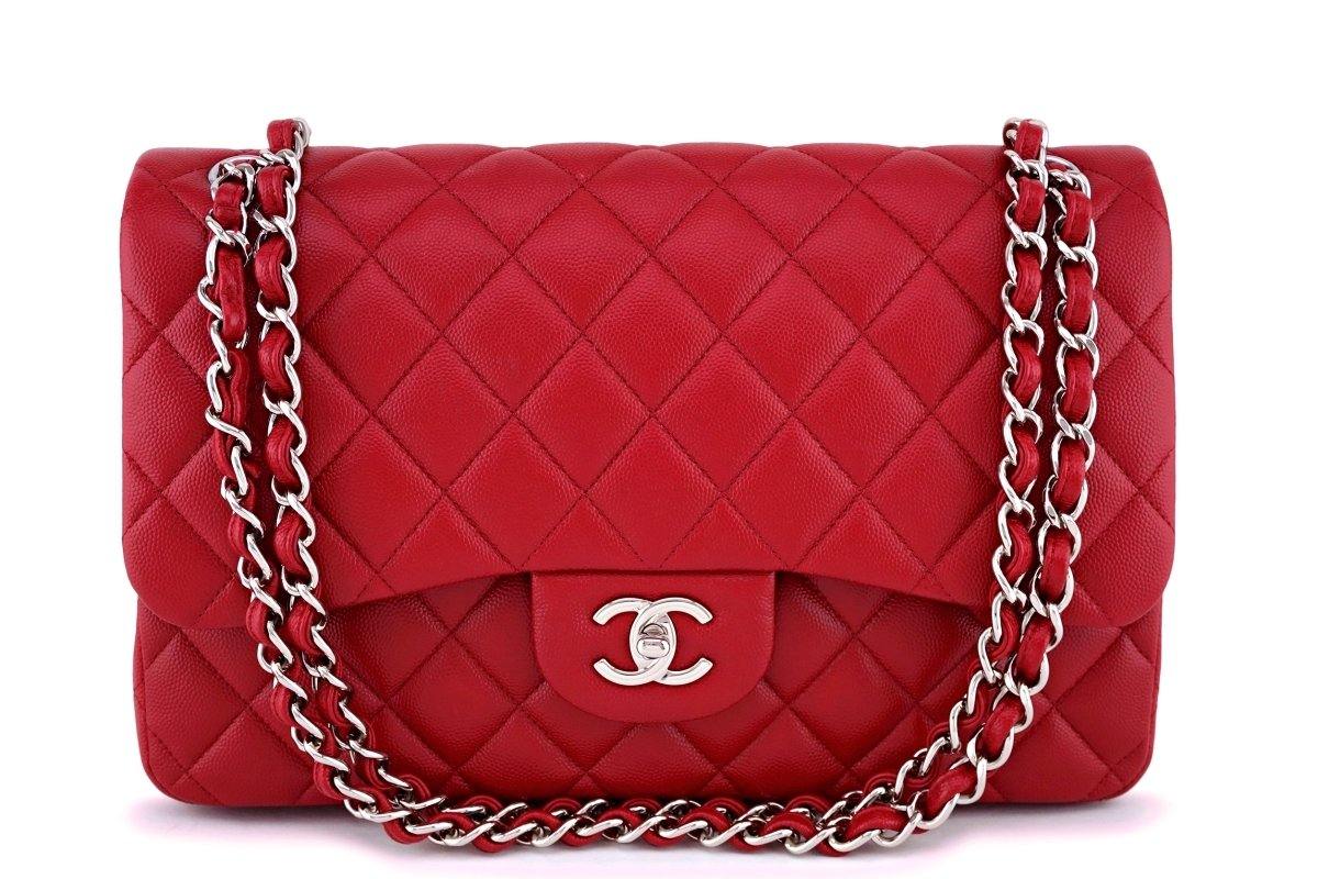 17B Chanel Red Caviar Jumbo Double Flap Bag SHW 63050 – Boutique Patina