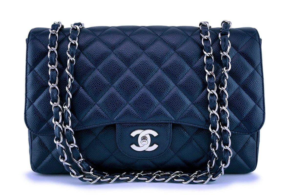 Chanel Jumbo Navy Caviar - Designer WishBags