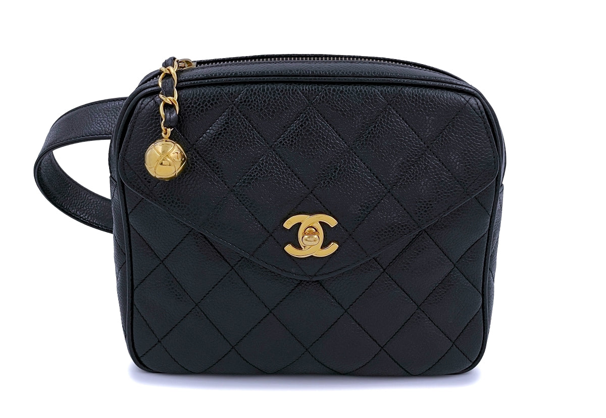Chanel 20K Black Diamond Caviar Quilted Gold CC Waist Fanny Pack Bum Belt  Bag  eBay