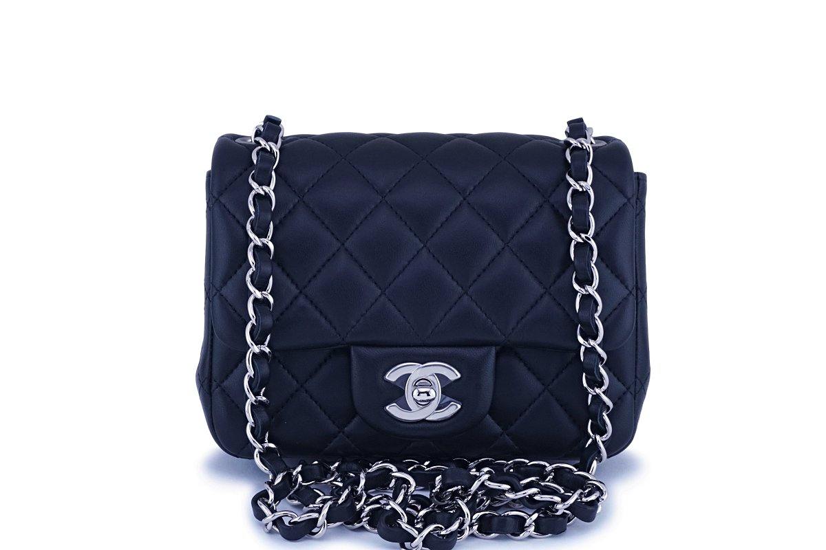 Holy Grail* Chanel Black Mini Rectangular Top Handle Flap Lambskin