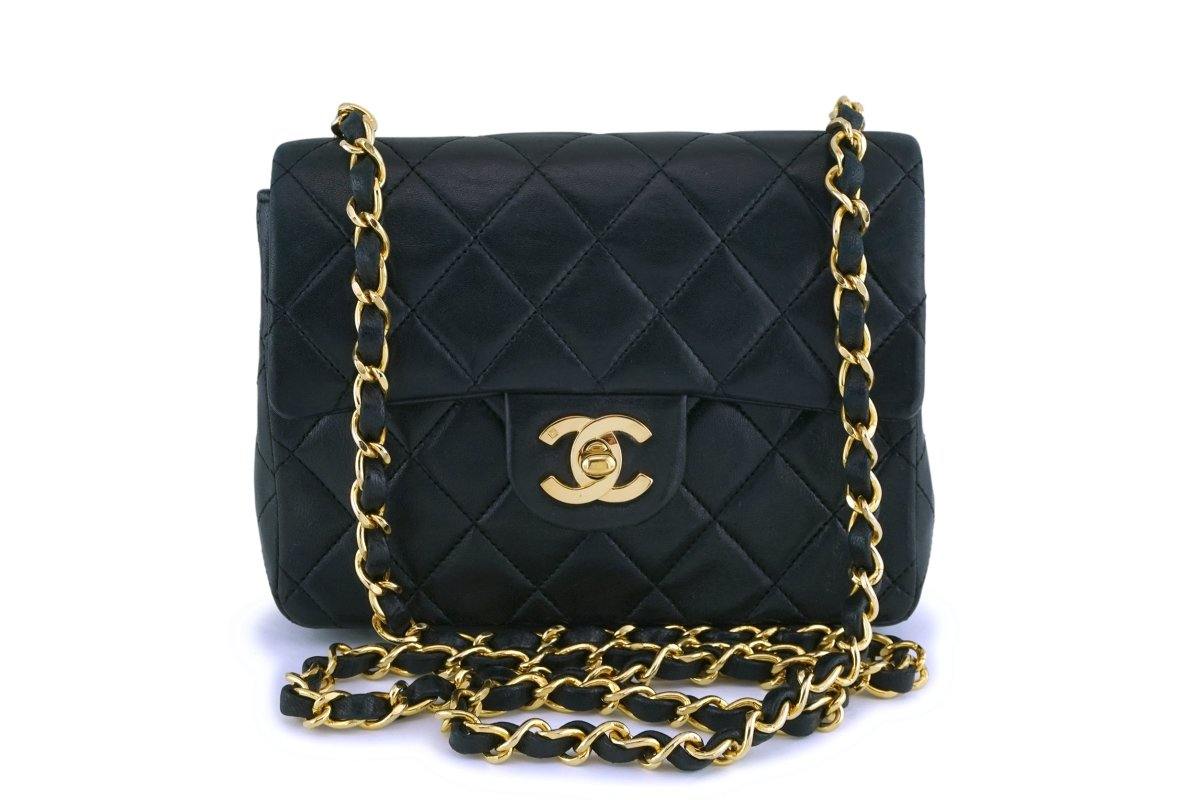 Chanel Vintage Black Lambskin Square Mini Classic Flap Bag 24k GHW – Boutique  Patina