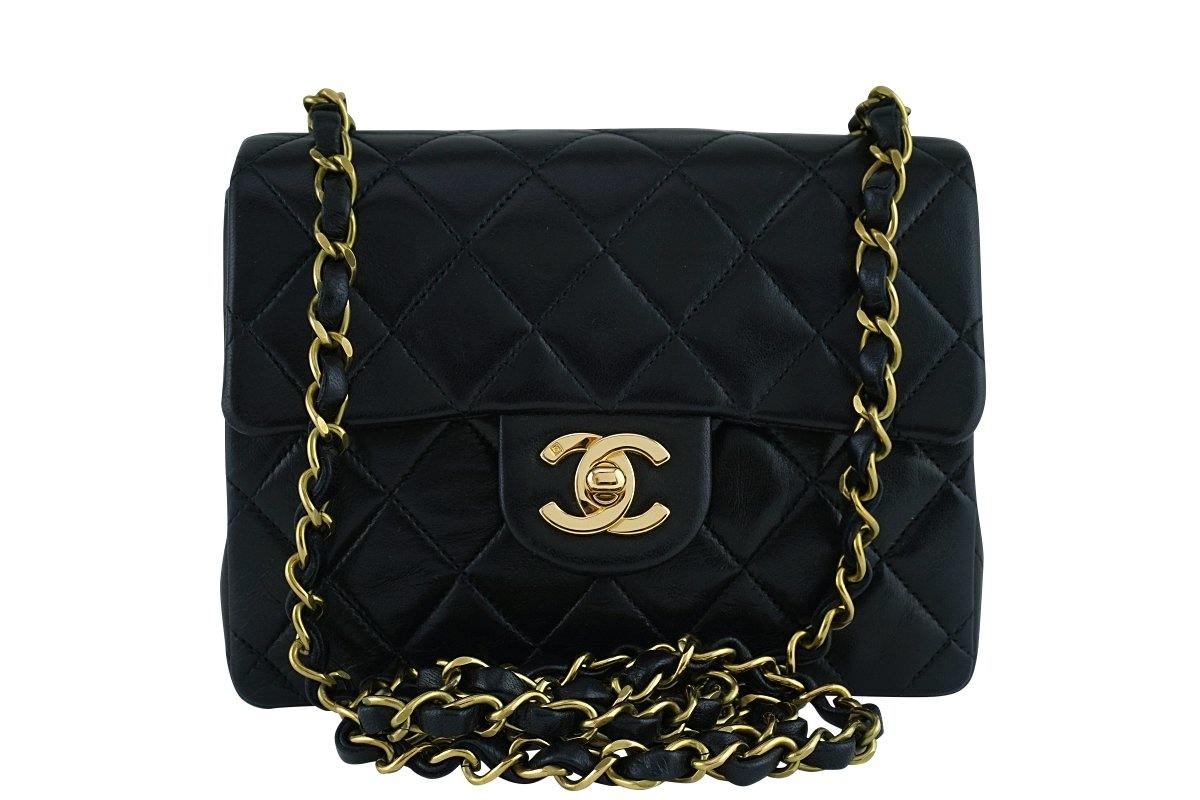 Chanel Vintage CC Chain Flap Bag Quilted Satin Extra Mini at 1stDibs