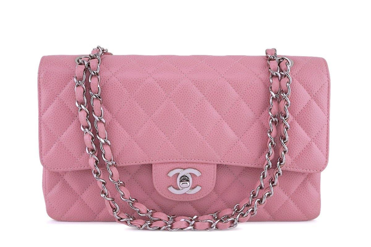 Chanel Medium/Large Barbie Pink Quilted Caviar Classic Double Flap by Ann's Fabulous Finds