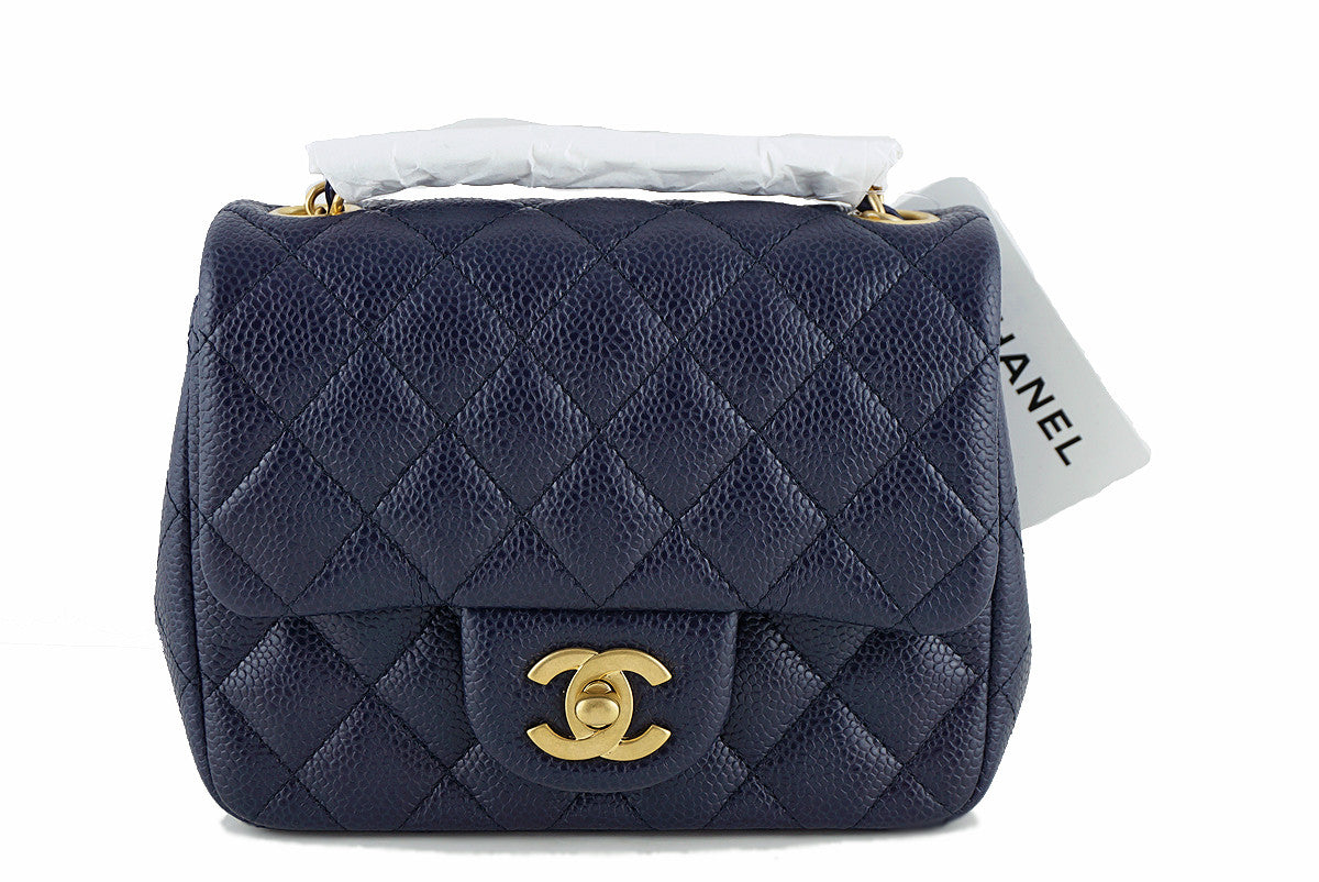 chanel square mini caviar gold