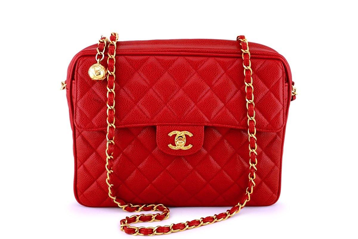 Chanel Vintage Red Caviar Classic Flap Camera Bag 24k GHW – Boutique Patina