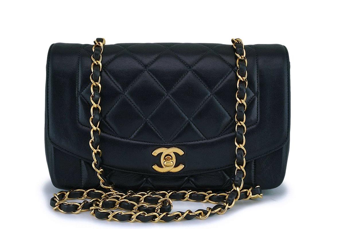 Chanel Black Vintage Lambskin Diana Small Classic Flap Bag 24k GHW – Boutique  Patina