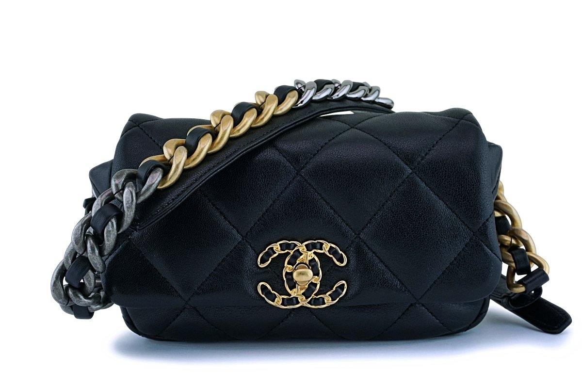 NIB 19K Chanel Black Aged Calfskin Pocket Fanny Pack Waist Bag Coin Pu –  Boutique Patina