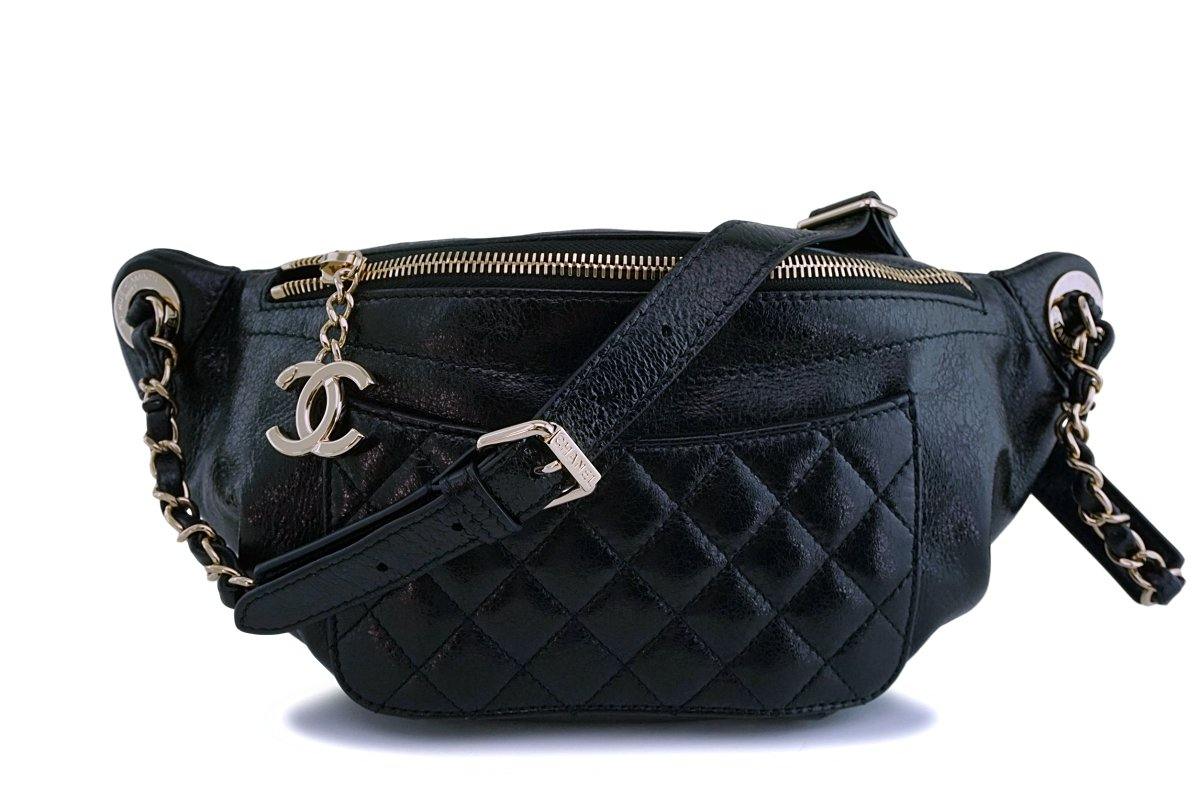 Chanel Blue Glazed Calfskin Pocket Banane Fanny Pack Belt Waist Bag –  Boutique Patina