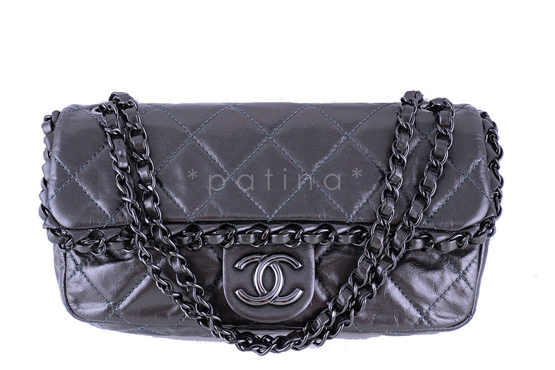 Chanel Dark Silver Chain Me Around  Medium Classic Flap Bag – Boutique  Patina