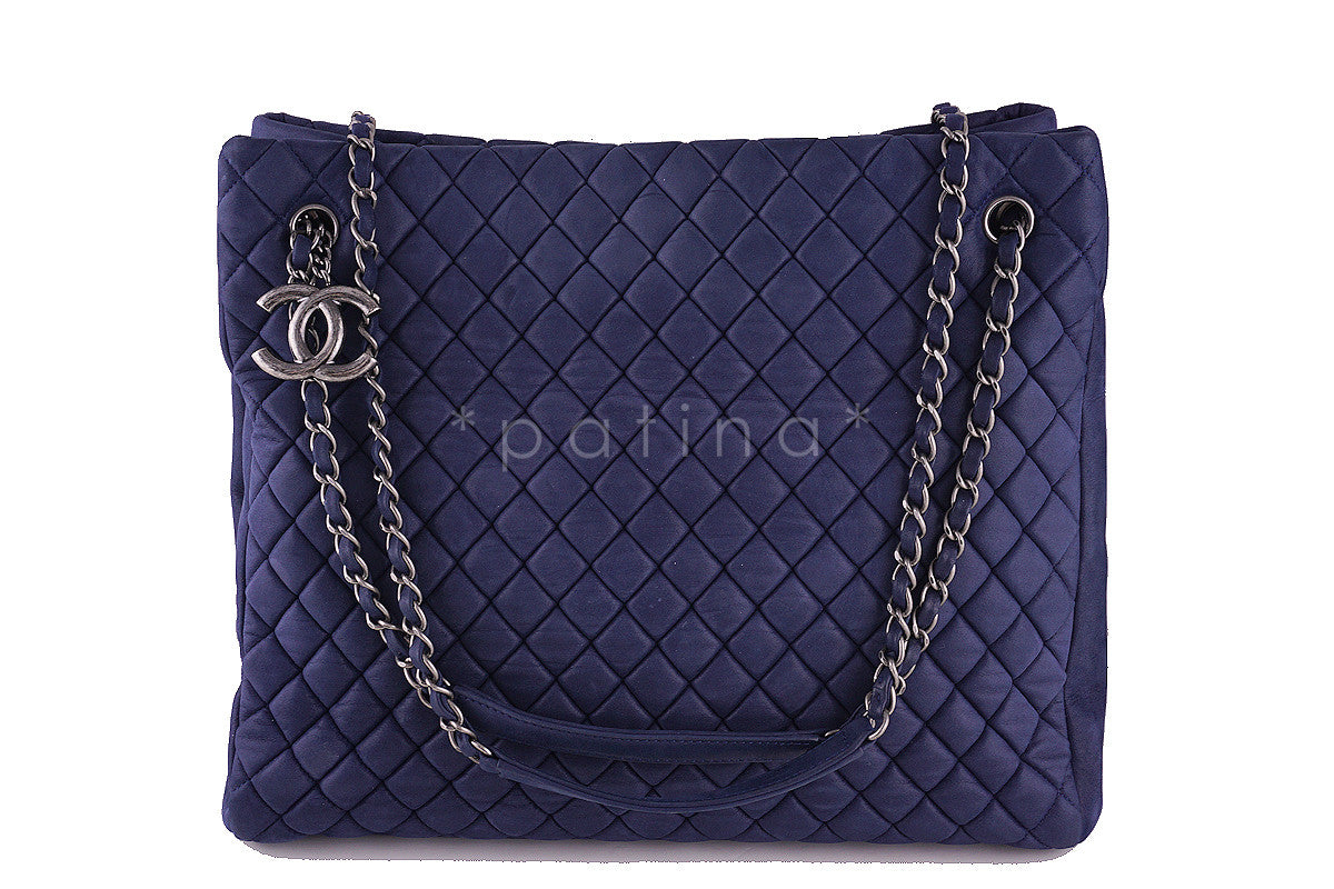 Chanel Blue Washed Lambskin Medium Chain Around Crossbody Bag