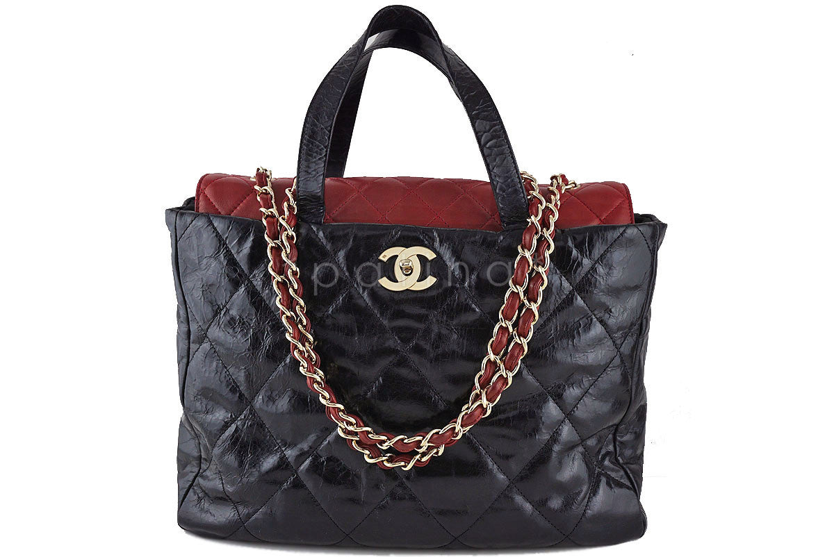 Chanel Black Calfskin Executive Shopper Shoulder Tote Bag