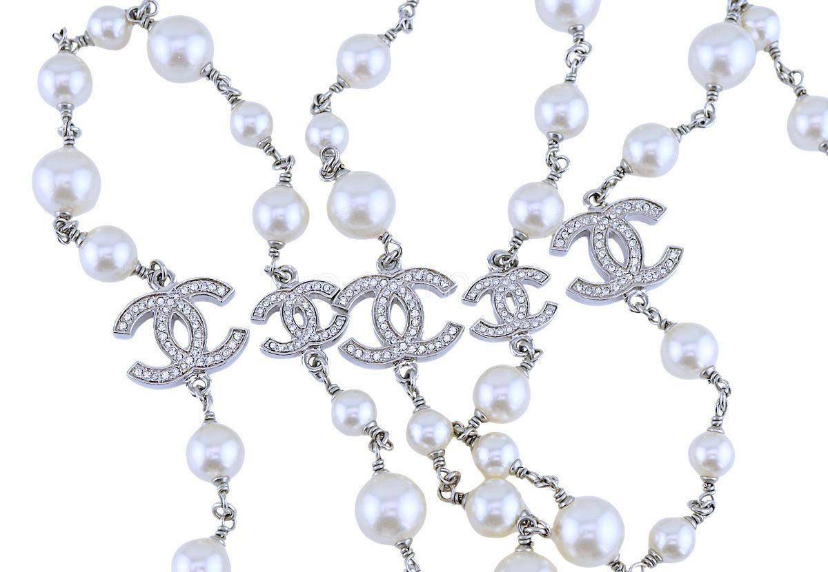 CHANEL Chanel Necklace Pearl CC 100th Anniversary 44cm w/Box Limited RARE