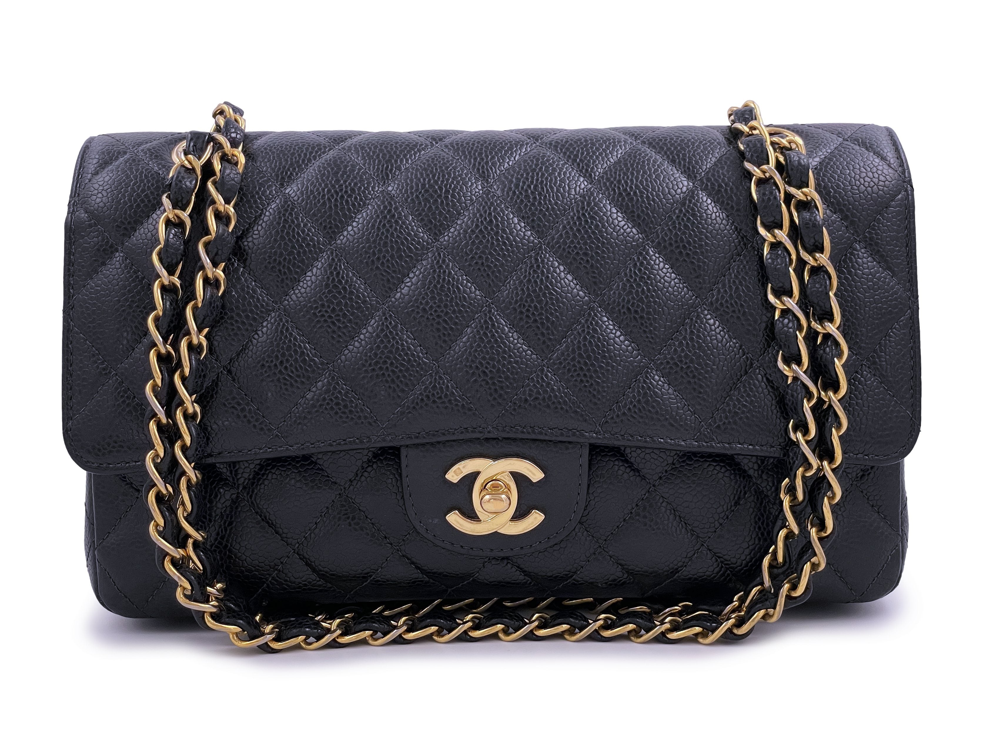 Chanel 2004 Vintage Black Caviar Medium Classic Double Flap Bag 24k GH –  Boutique Patina