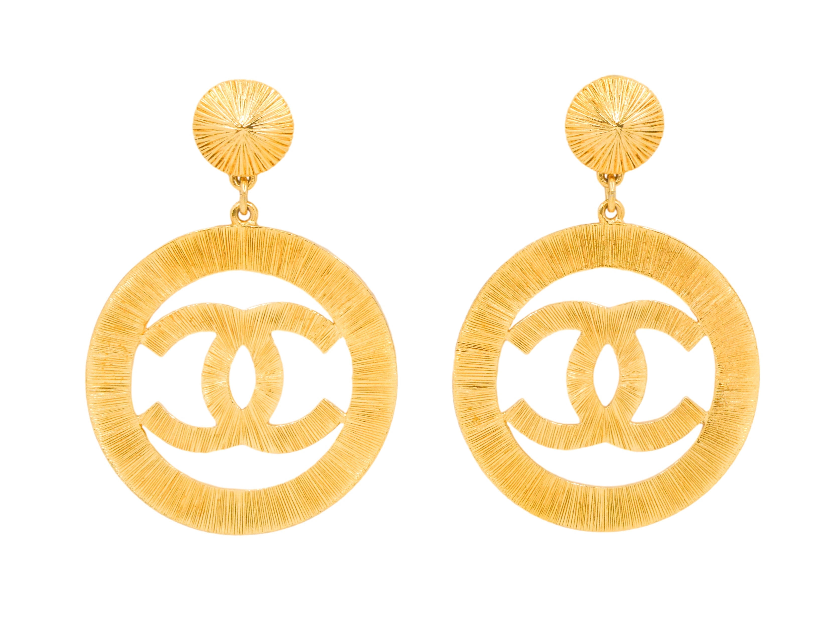 Chanel A21 S Dangle Drop Pearl Cc Logo Gold Earrings