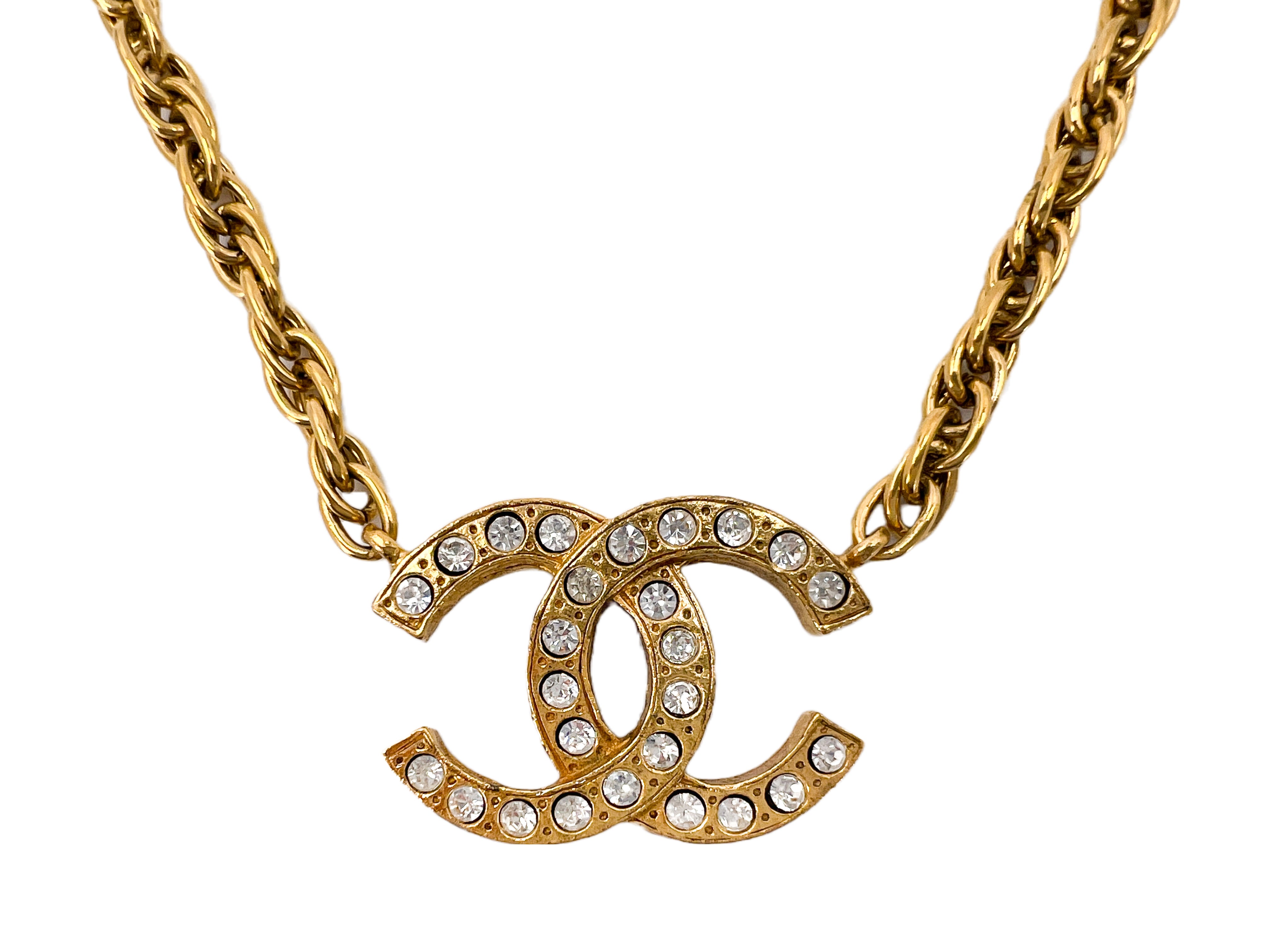 Chanel Choker Necklace AB8050 Gold/White