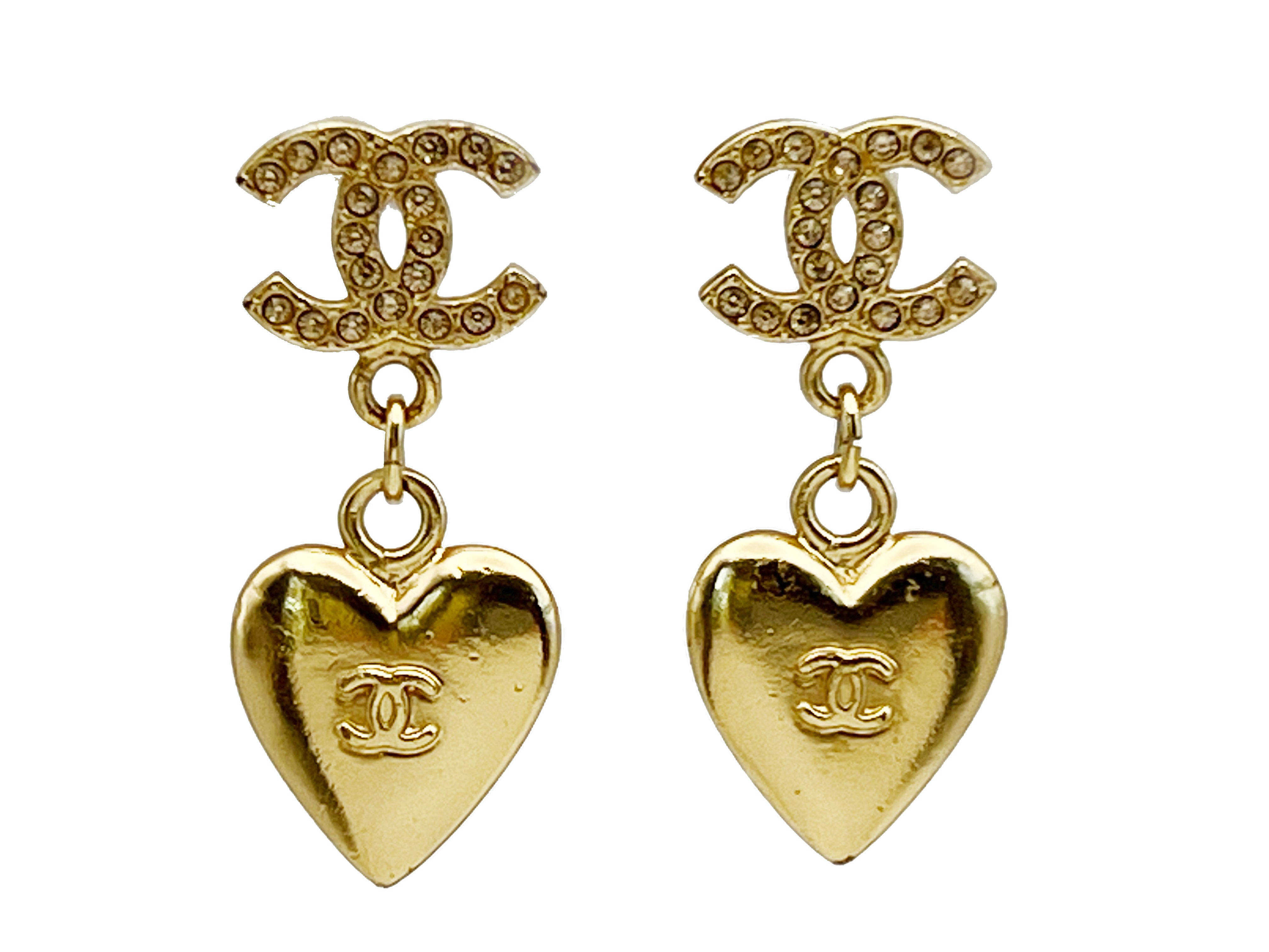 Chanel 23P Crystal CC Pink Heart Drop Earrings – Boutique Patina