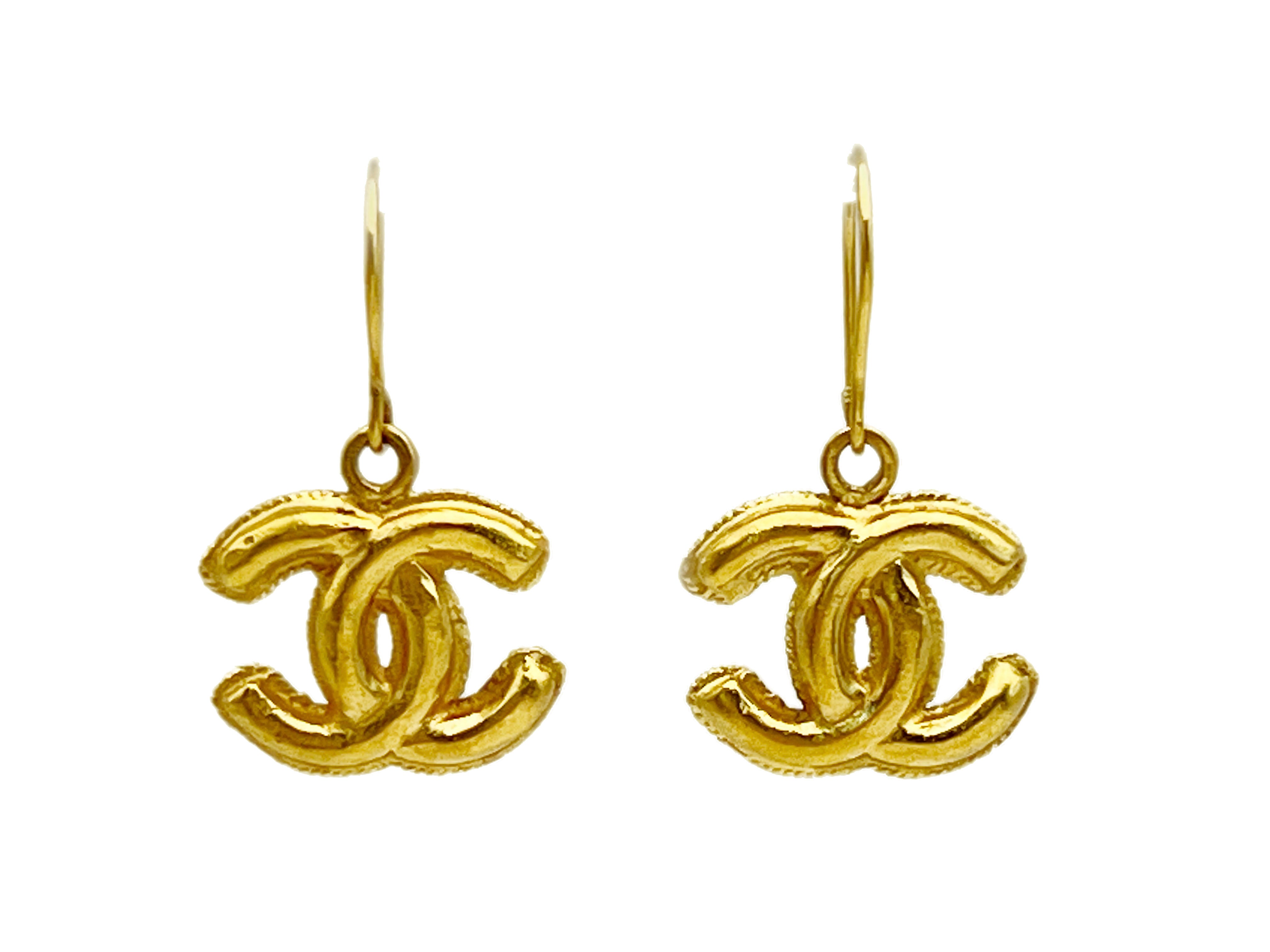 Chanel Vintage Gold Metal Quilted CC Drop Earrings, 1994 Available For  Immediate Sale At Sotheby's