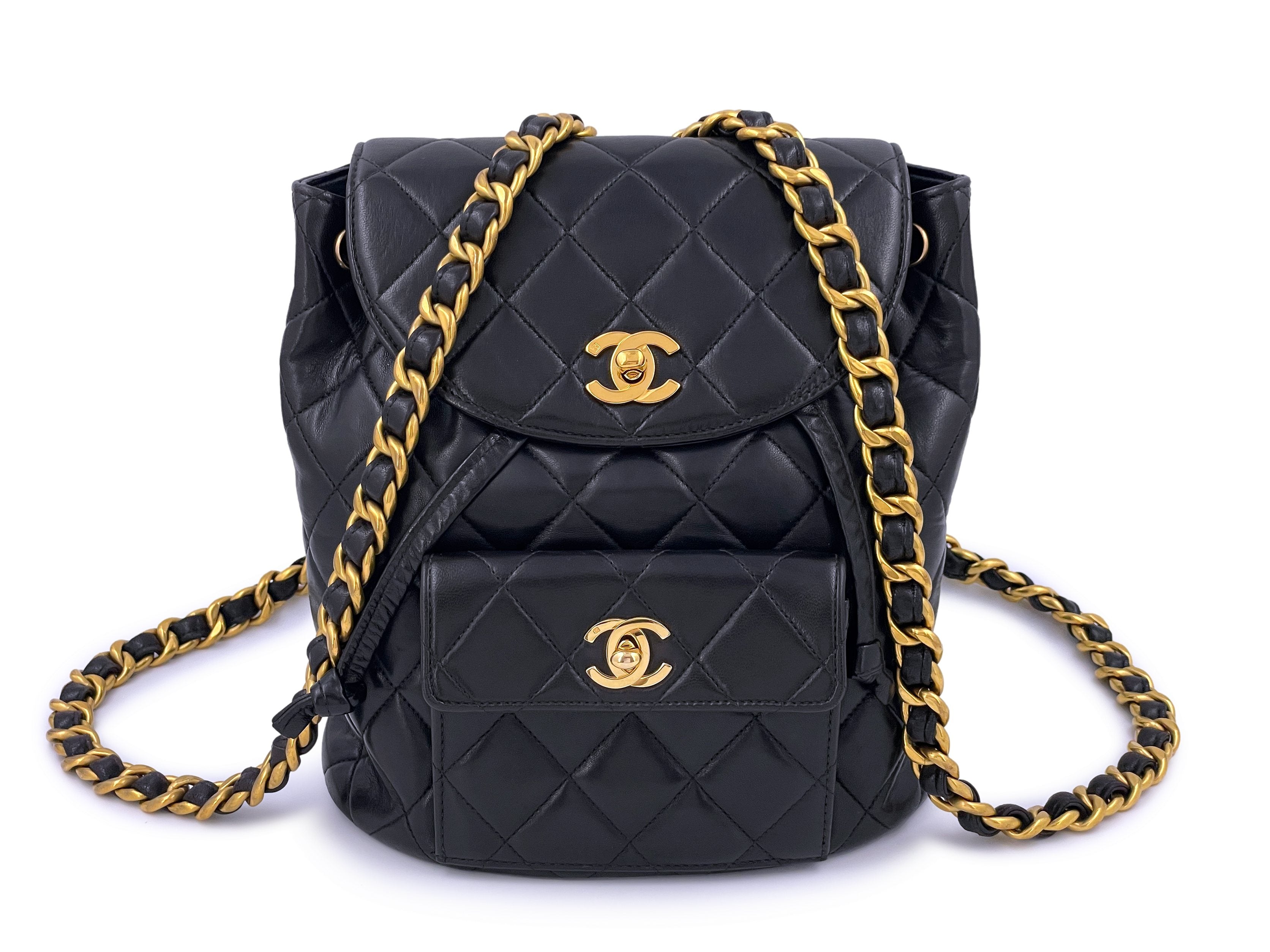 Chanel Paris Hamburg Flap Backpack Quilted Lambskin and Shearling