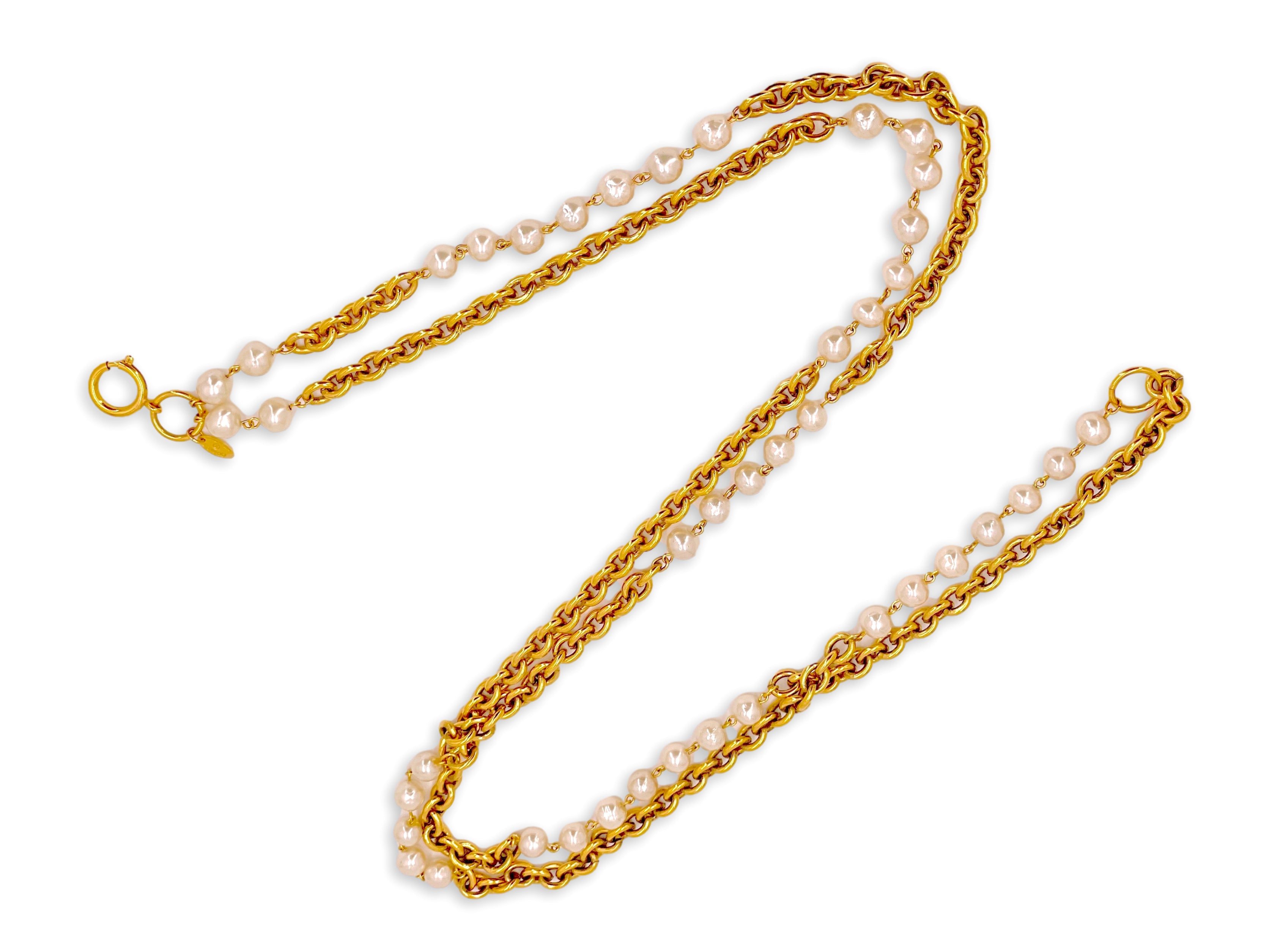 Chanel Vintage 36-72 Pearl and Gold Plated Long Station Necklace –  Boutique Patina