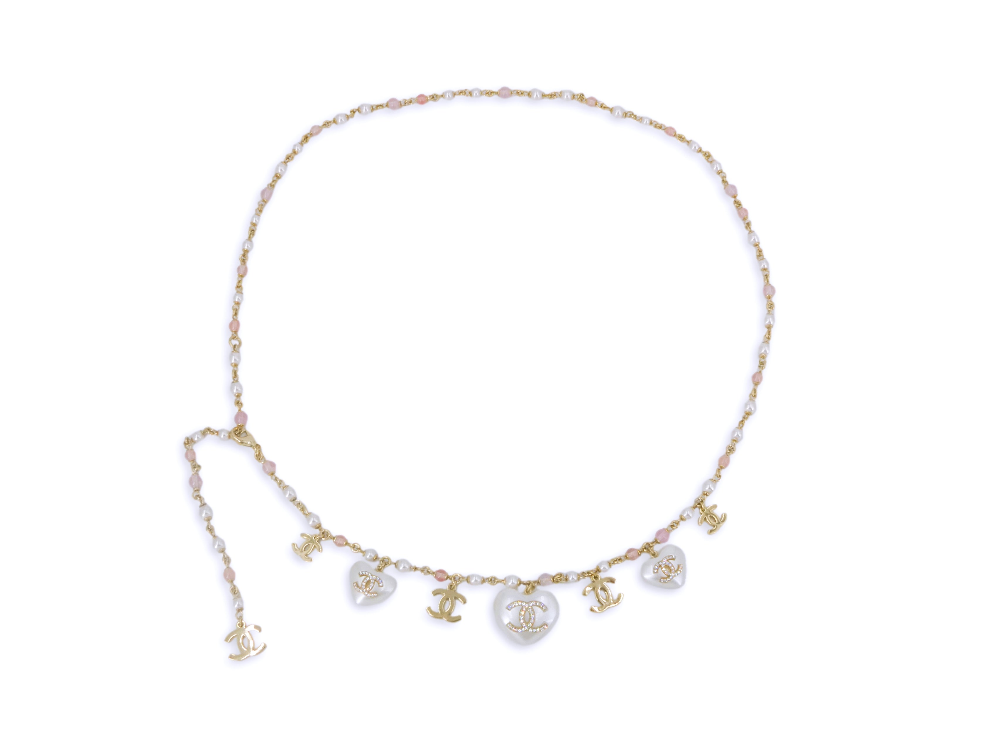 Chanel Crystal CC Pearl Chain Necklace Gold Tone 21A – Coco Approved Studio