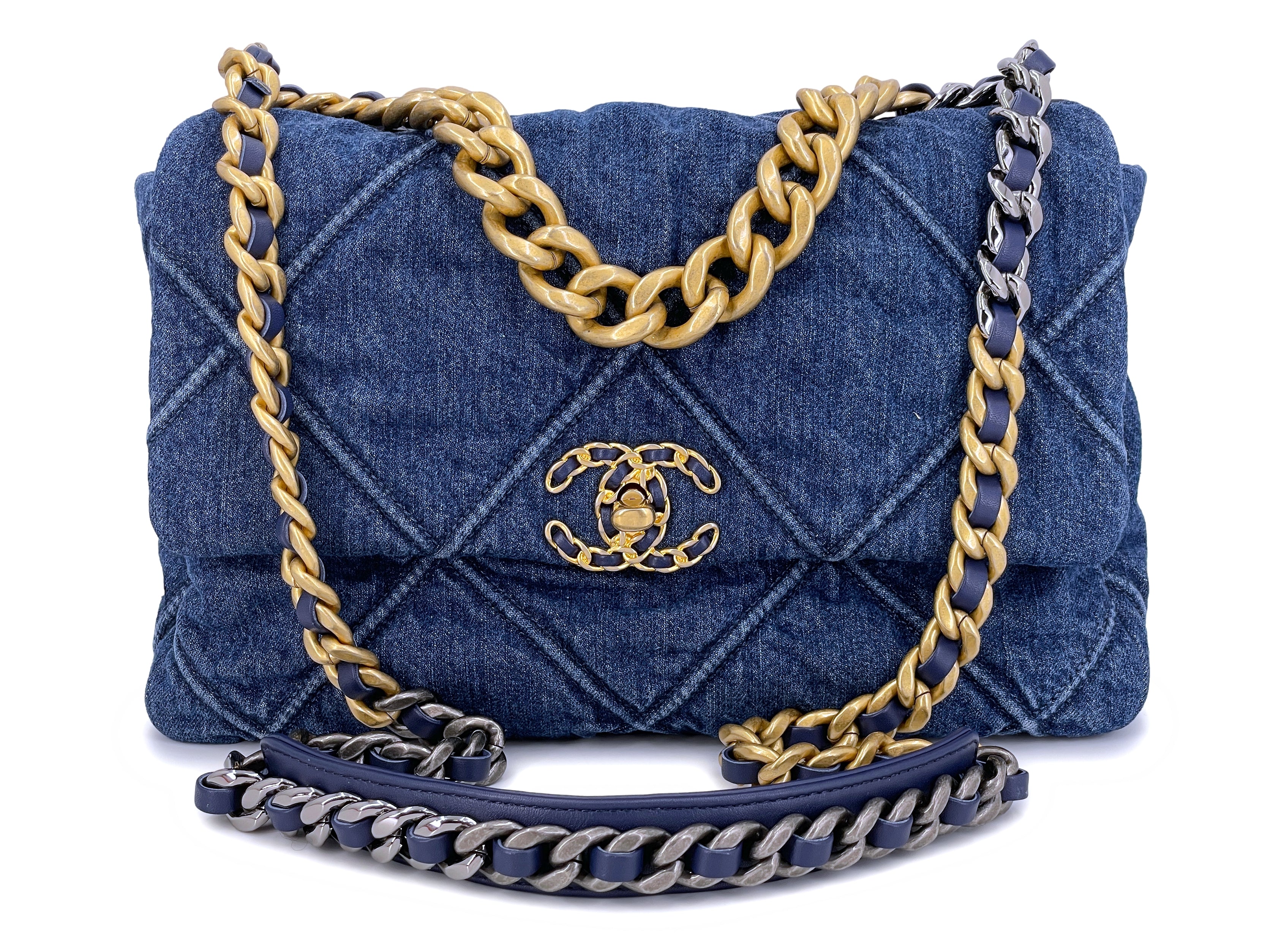 chanel handbag with gold chain used