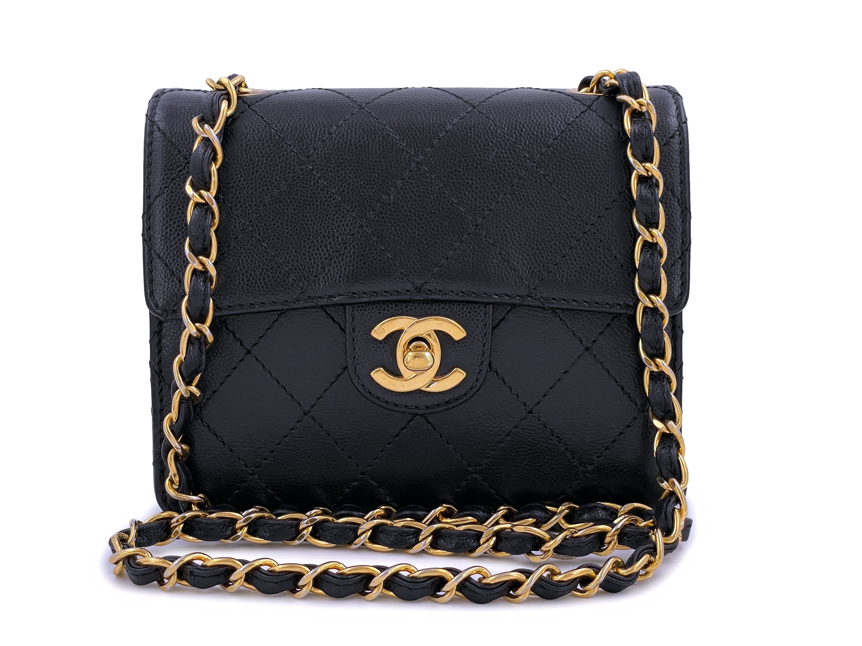 Chanel 1997 Vintage Black Caviar Square Mini Flap Bag 24k GHW – Boutique  Patina