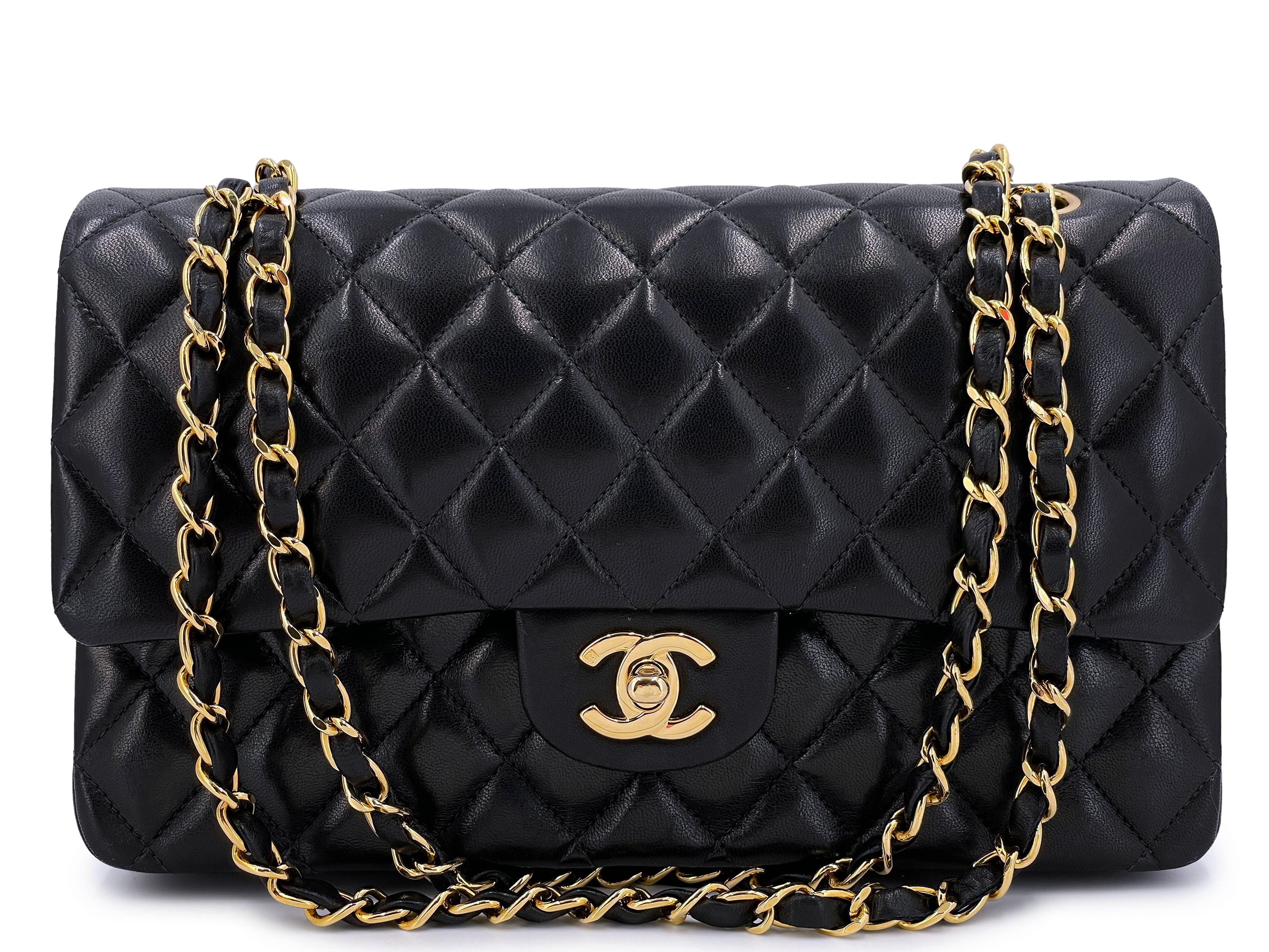 Chanel 2004 Vintage Black Medium Classic Double Flap Bag 24k