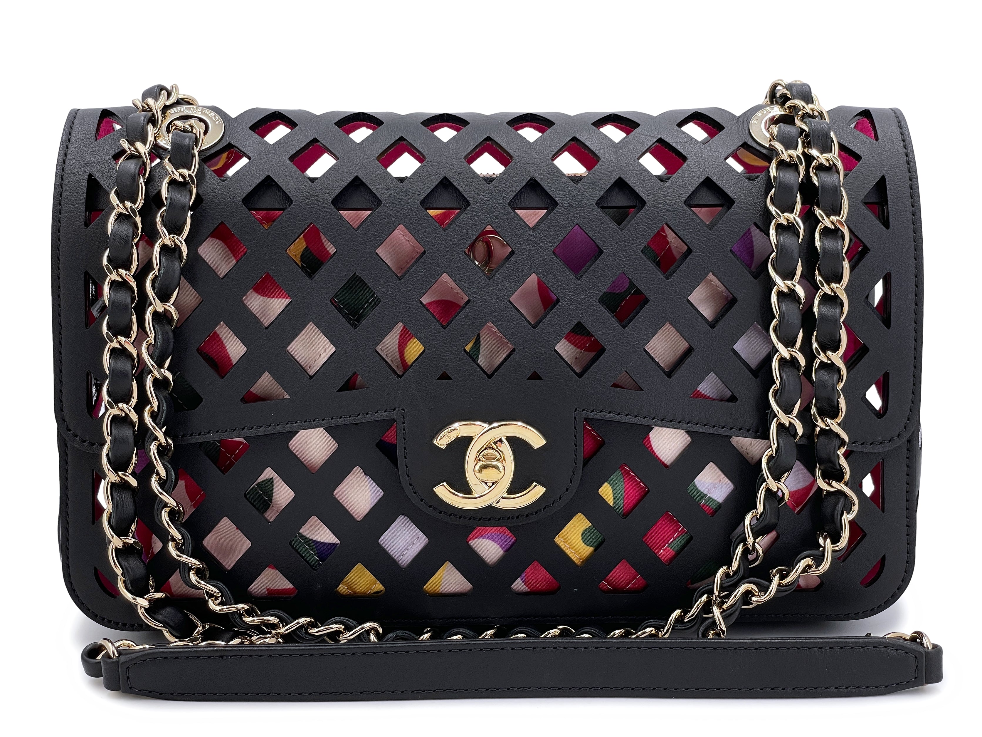 Chanel Black Diamond Cutout Medium Flap Bag GHW – Boutique
