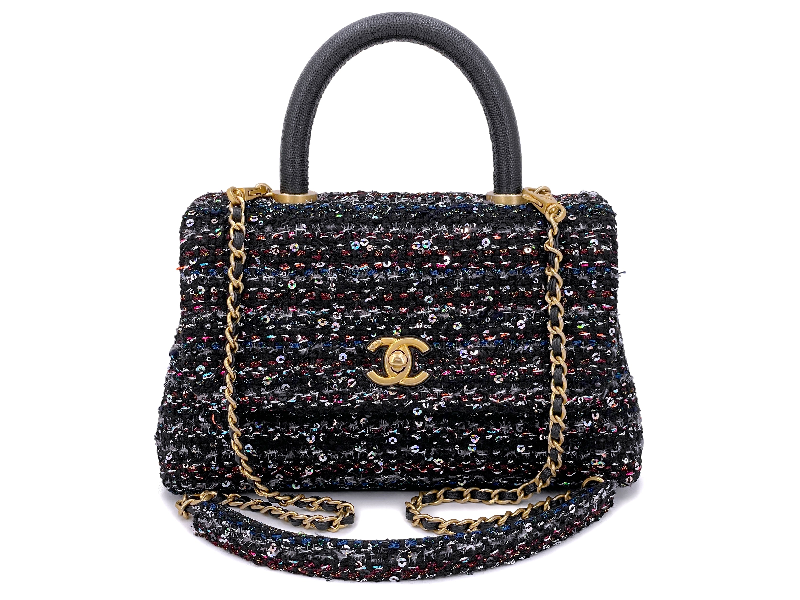 CHANEL, Bags, 2k Chanel Chevron Caviar Coco Handle So Black