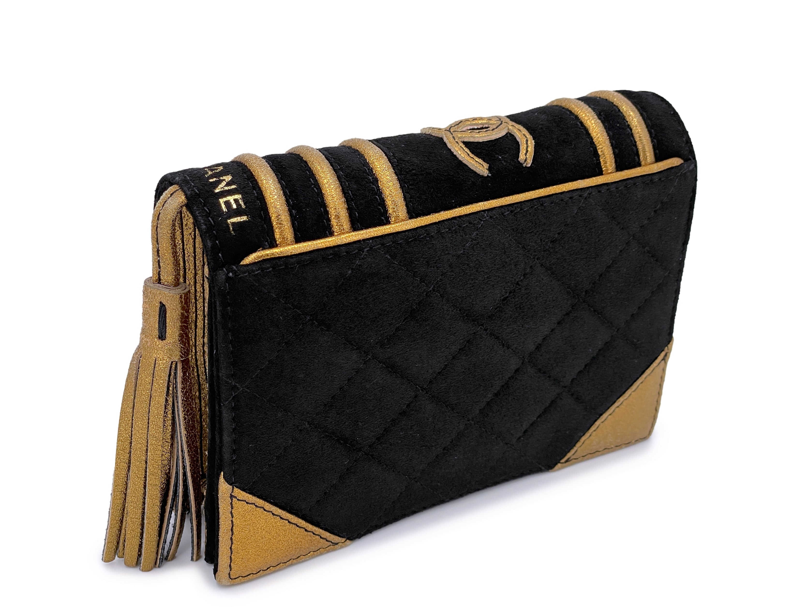 CHANEL, Bags, Chanel Rare Vintage 3 Series Secret Wallet Chain Woc  Leather Gold Hw Bag
