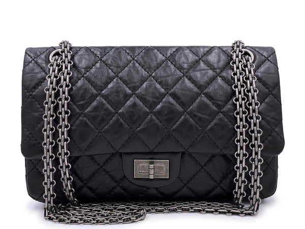 Chanel Medium Reissue 226 2.55 Black Aged Calfskin Ruthenium