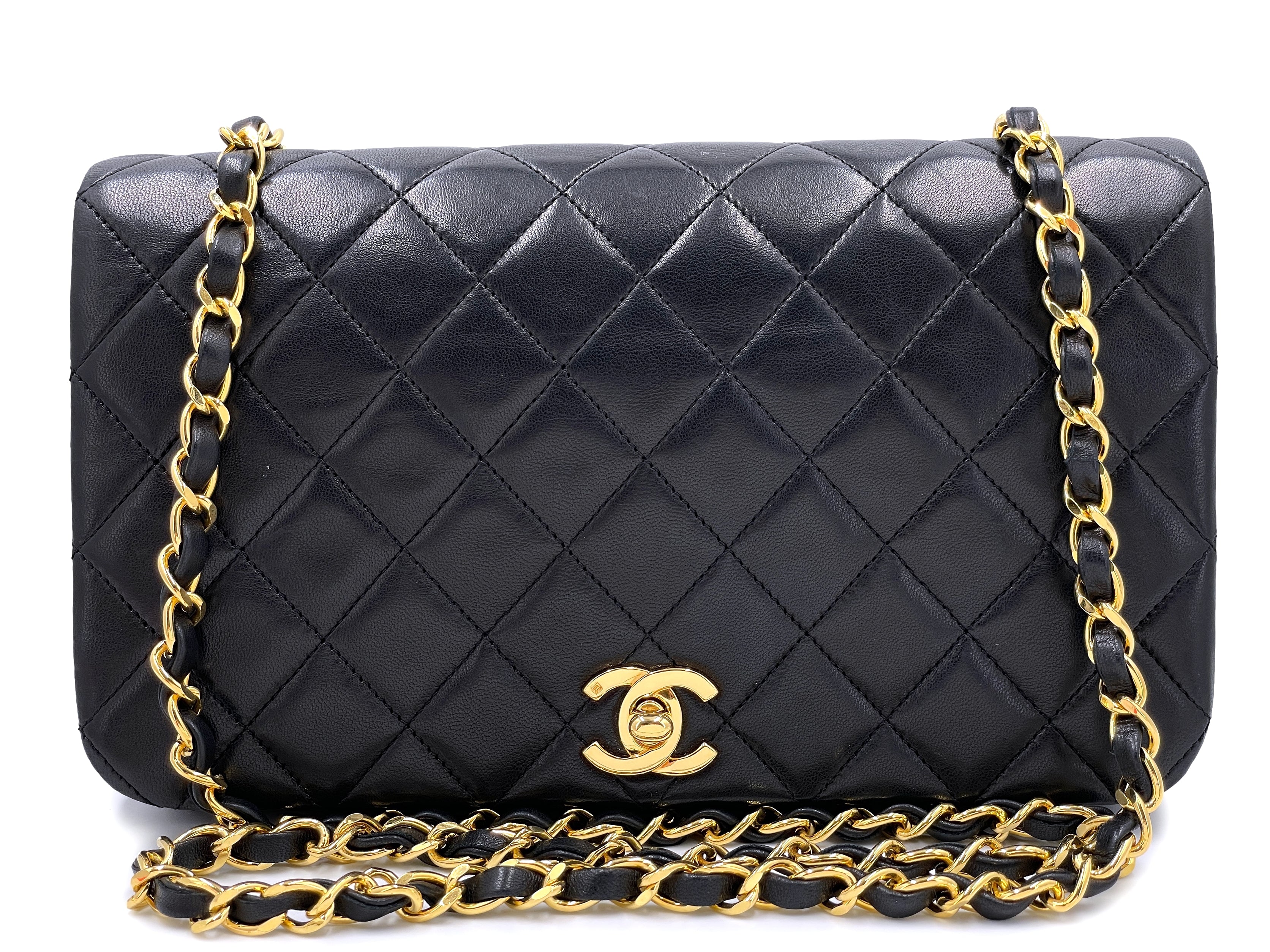 Chanel 1989 Vintage Black Full Flap Quilted Shoulder Bag 24k GHW Lambs –  Boutique Patina