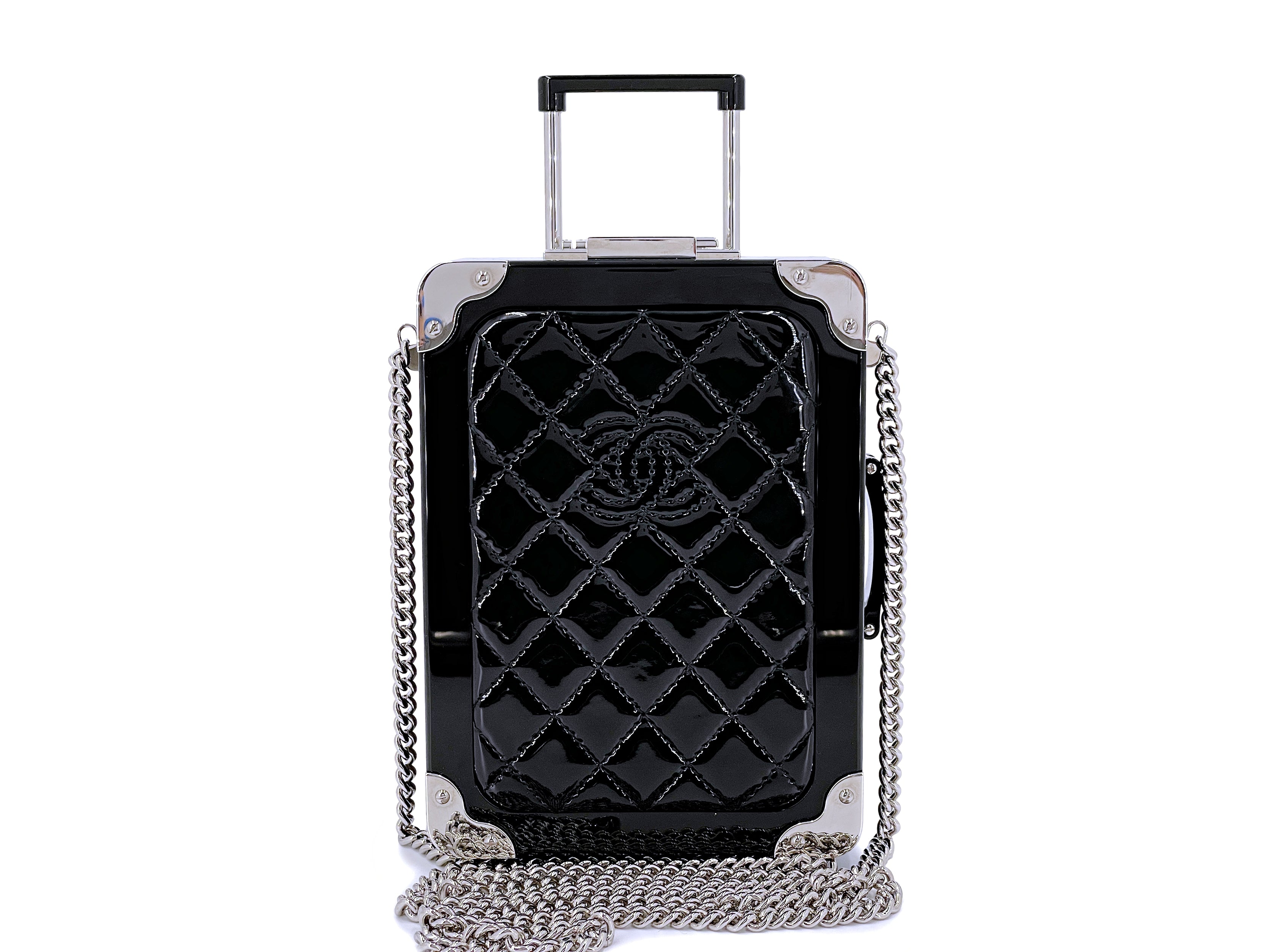 image of Chanel Airlines Minaudière Trolley Bag 2016 Black Evening in the Air Clutch Patent RQ9