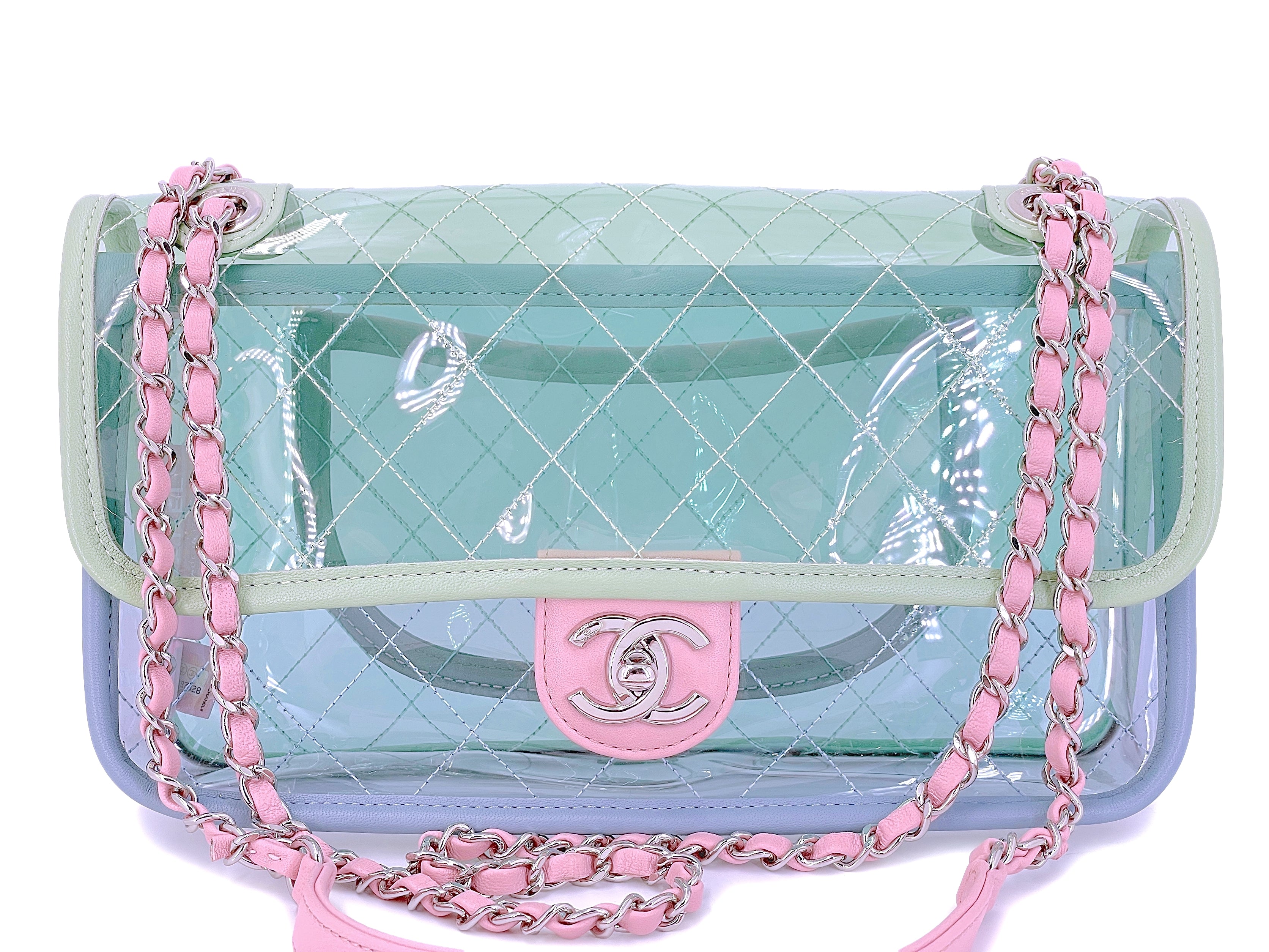 Chanel Coco Splash PVC Medium Flap Bag Blue/Green/Pink Silver