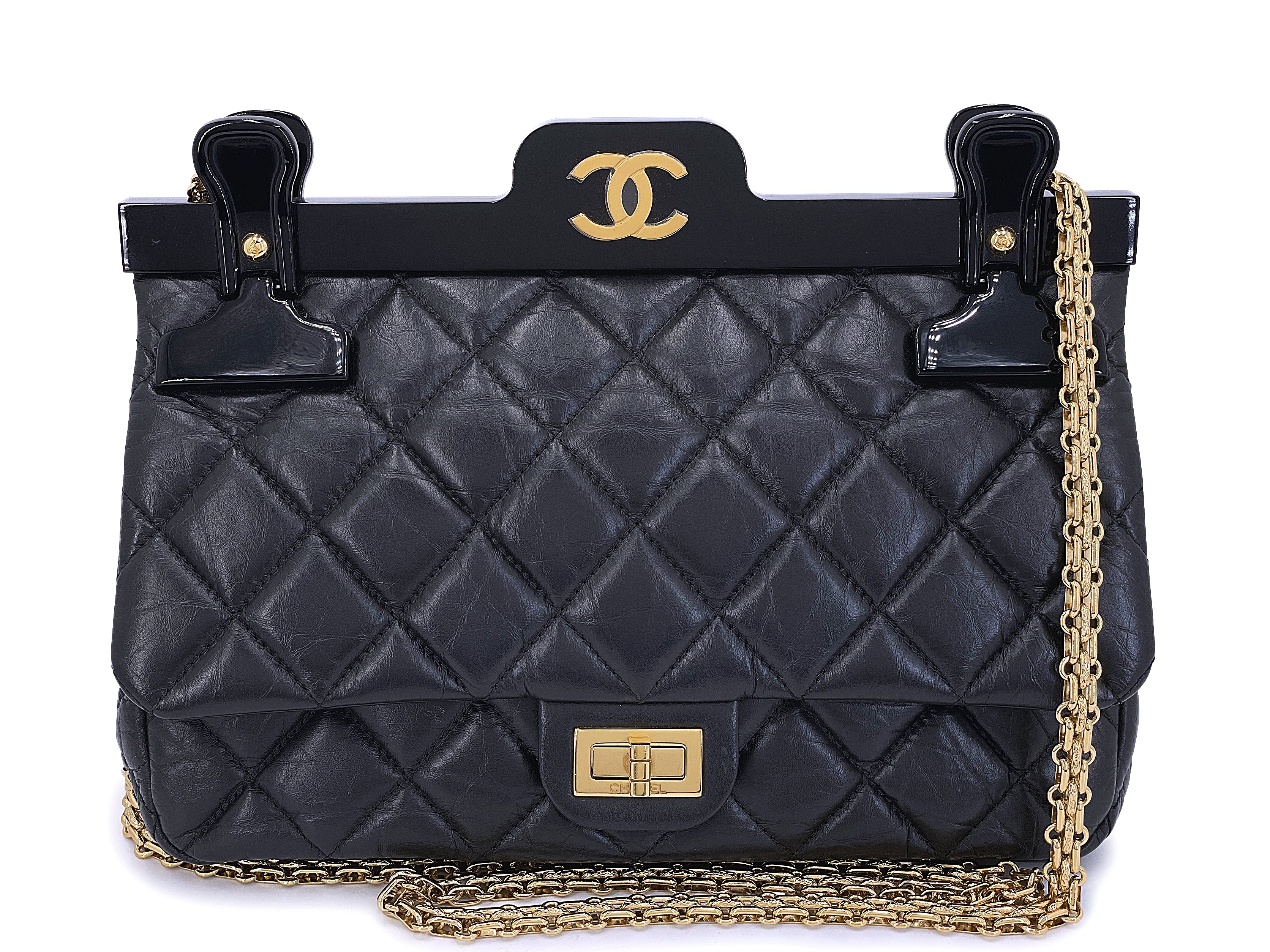 image of Rare Chanel 2016 "Hanger" Reissue 2.55 225 Classic Flap Bag GHW