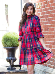 Gretchen Scott Teardrop Dress - Plaidly Cooper - Red Plaid