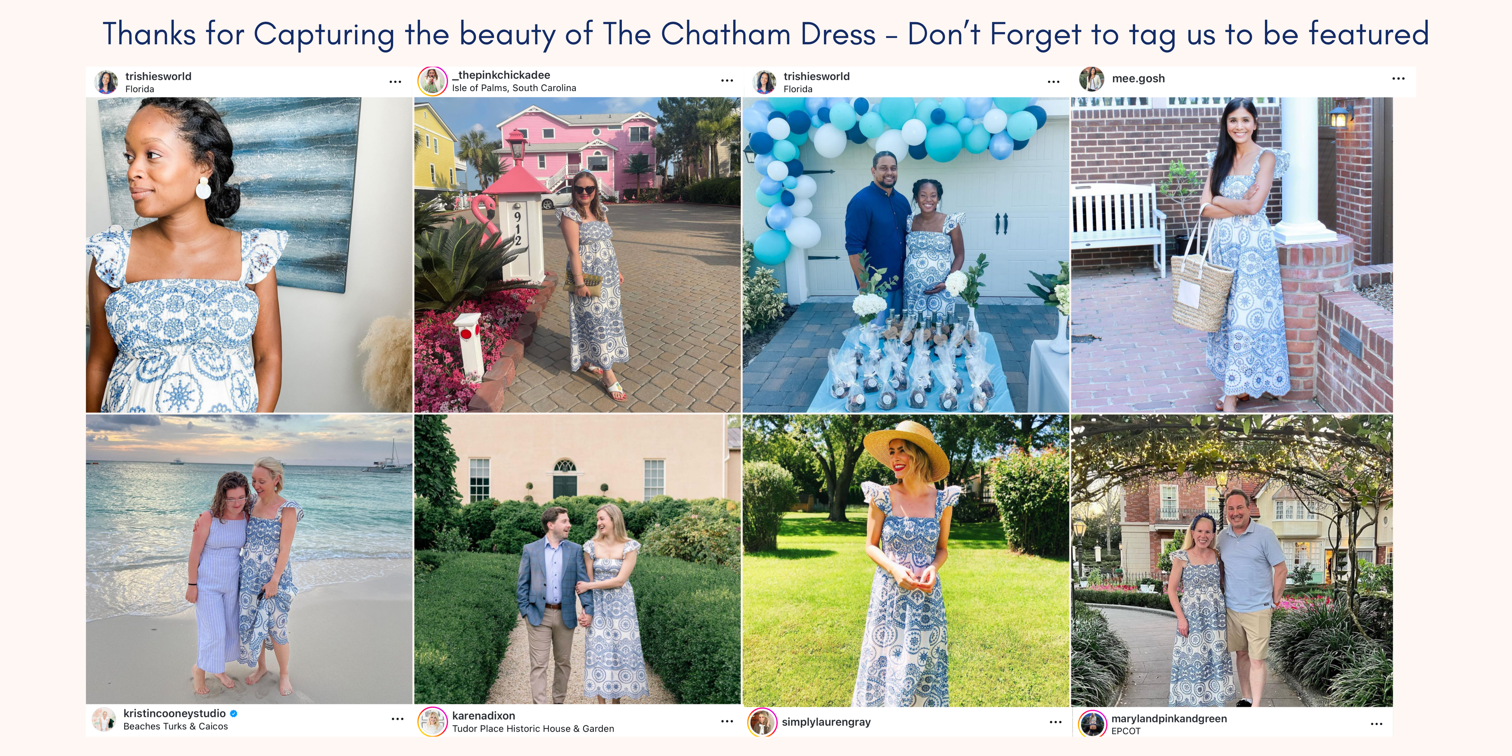 Customer Repost Images from Instagram in The Chatham Midi Dress