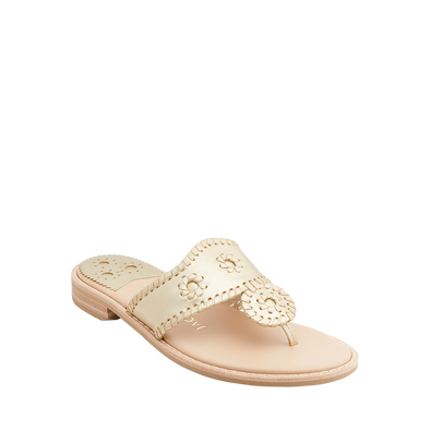 JACK ROGERS -- Sandals Bone and White Palm Beach Flats Size 38.5 New! | eBay