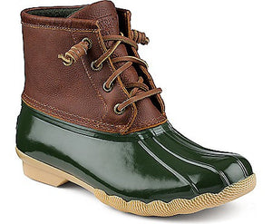 green sperry boots