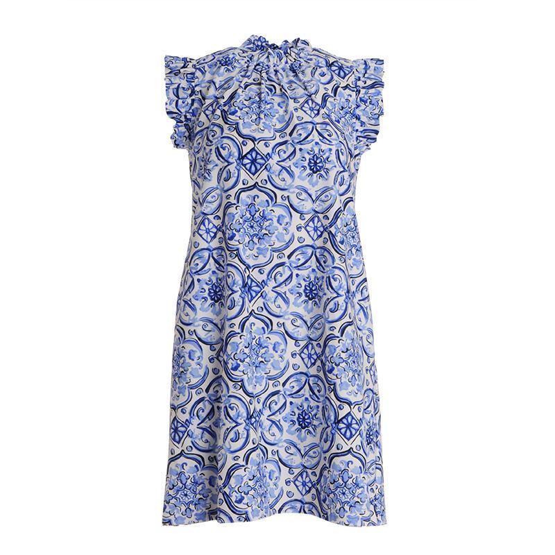 Jude Connally Shari Dress - Painted Tile Cobalt – THE LUCKY KNOT