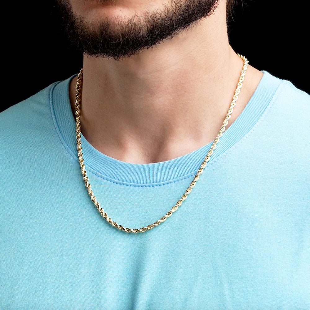 mens gold rope chain 22 inch