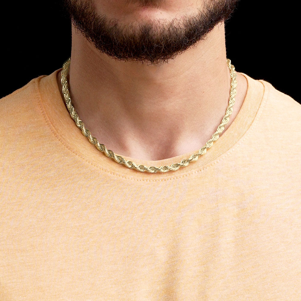 6mm solid gold chain