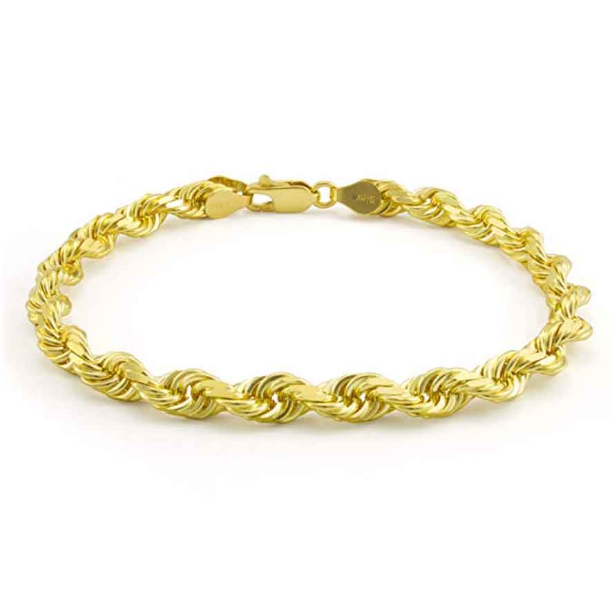 mens gold rope chain bracelets