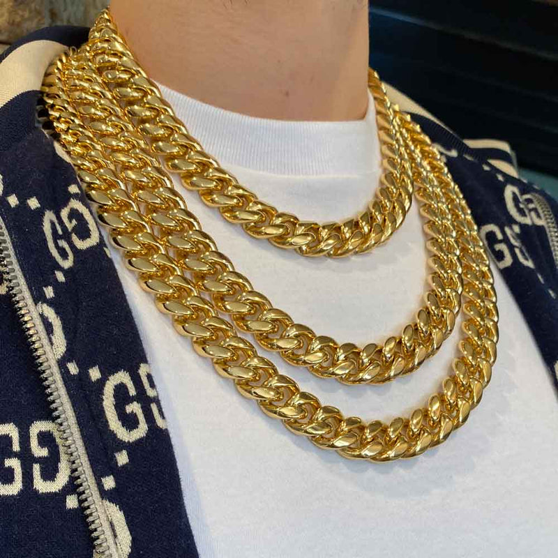 18 Inch Cuban Link Gold Chain : 8mm Miami Cuban Link Chain in White ...