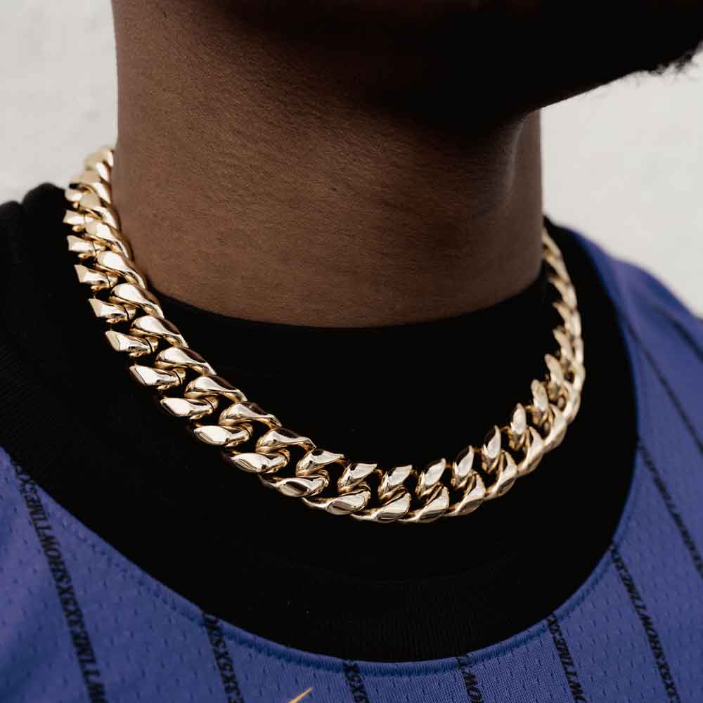 Gold Cuban Chain Necklace / The Iced Out Cuban Link Choker Necklace The ...