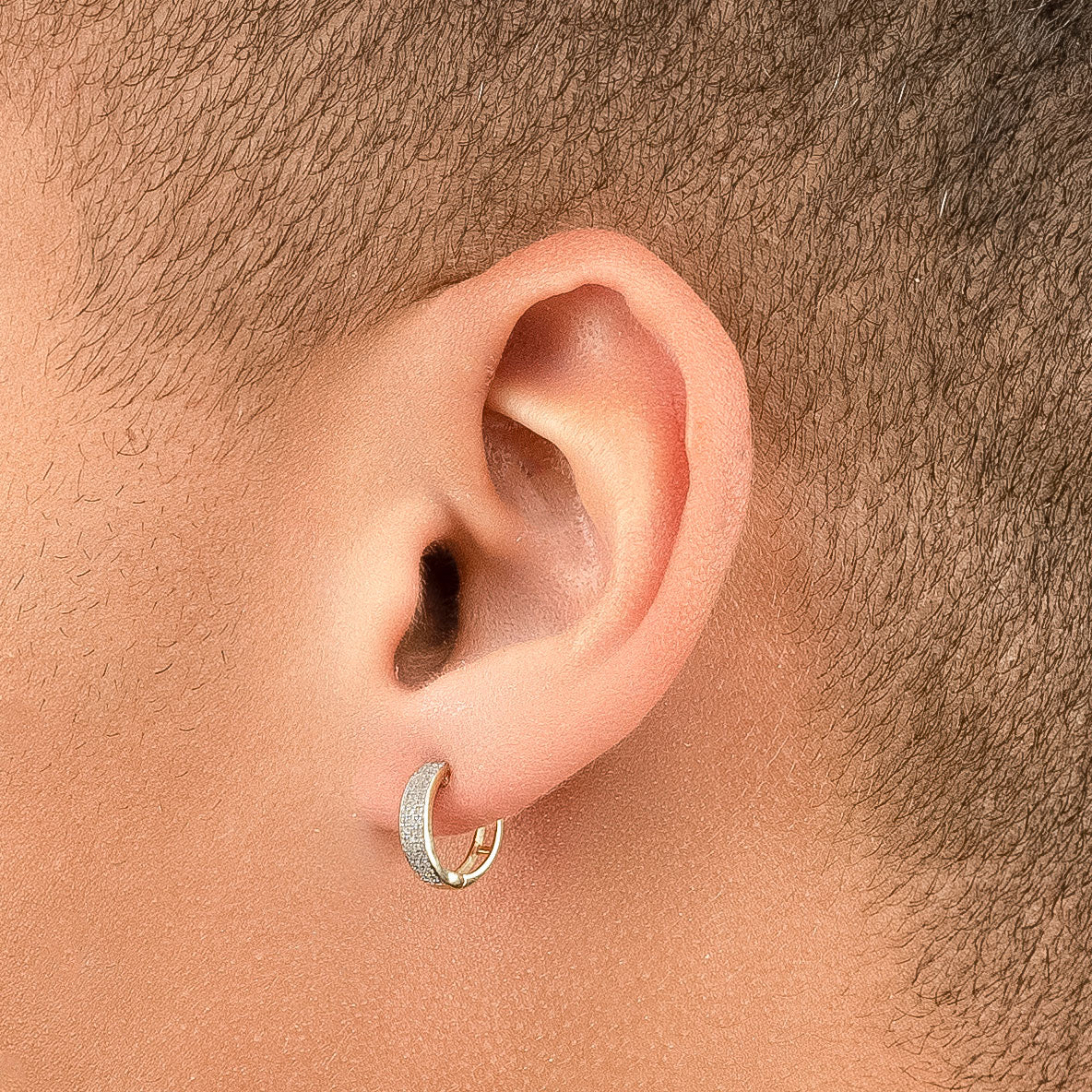 Men's 9ct Gold Diamond Huggie Hoop Earring – Bijou Jewellery