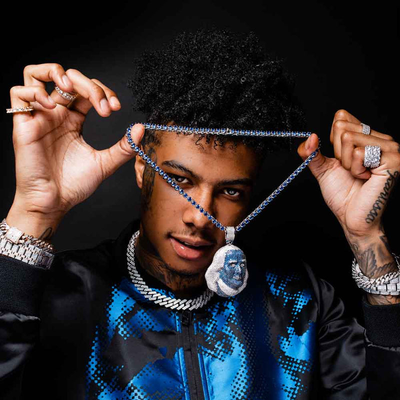 Blueface X Gold Gods Benjamin Piece Tennis Chain In White Gold Gold Gods The Gold Gods