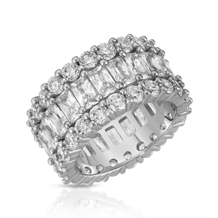 3 Row Diamond Baguette Eternity Ring – The Gold Gods